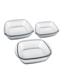 Sempre | Juego 3 pz. Fuentes cuadradas 26,4x23,9x8,3 cm