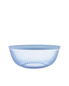 Pyrex Colors | Bowl Facetado Azul c/tapa 4,5 l