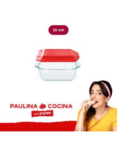 Pyrex Deep | Fuente Cuadrada Deep C/ Tapa Roja 2,5 l 