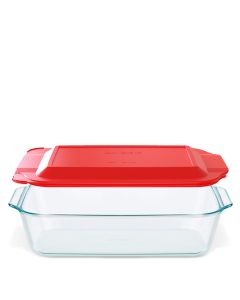 Pyrex Deep | Fuente Rectangular Deep C/ Tapa Roja 4,7 l 