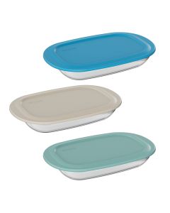 Sempre | Fuente rectangular c/ tapa color 29x18 cm – 1,8 lts 