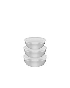 Tramontina Freezinox | Set 3 Pz Bowls Acero Inox. C/tapa Plast. (18 cm - 1,6 l + 20 cm - 2,2 l + 22 cm - 2,9 L)