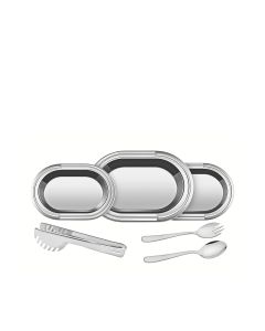 Tramontina Servir | Set 6 Pz Fuentes Ovales + Accesorios Acero Inox.