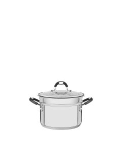Tramontina Astro Silicone | Set 2 Pz Cacerola Honda Y Vaporiera Acero Inox. (20 cm -3,6 l + 20 cm - 2,3 L)