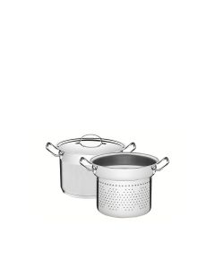 Tramontina Professional | Set 2 Pz Olla Alta Y Colador Acero Inox. (24 cm - 7,8 l + 24 cm - 8 L)