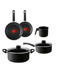 Tefal Attrayant | Bateria 7 Pz. (Sarten 20 + Sarten 24 + Cacerola C/Mgo 18 + Cacerola 24 + Jarro Hervidor 14)
