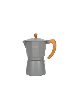 Larhaus Barista | Cafetera Italiana Inducción Gris 9 pc – 410 ml
