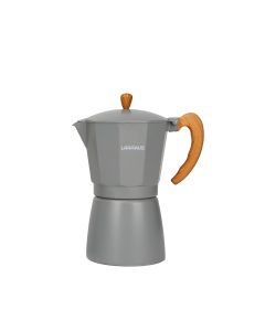Larhaus Barista | Cafetera Italiana Inducción Gris 12 pc – 640 ml
