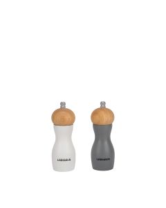 Larhaus Elements | Molinillos Madera Gris y Blanco con Muleas de Ac. Inox