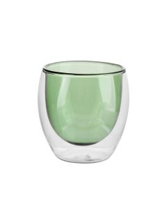 Larhaus Barista | Taza Doppio Verde doble vidrio 250cc pack x2