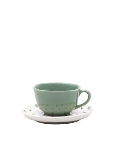 Oxford Flat Samambaia | Taza de té c/ plato 200 cc